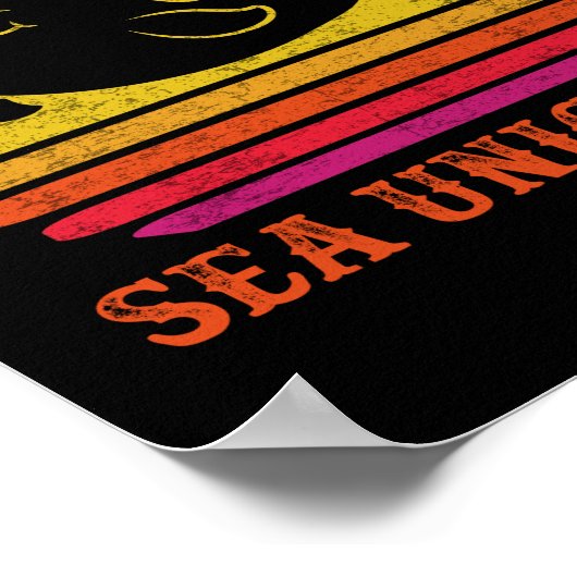 Sparen de Unicorns van het Zee Retro Narwhal Poster (Hoek)