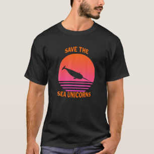Sparen de Unicorns van het Zee Retro Narwhal T-shirt