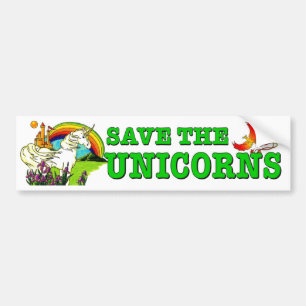 Sparen de Unicorns. Verdoemd mythisch paard grappi Bumpersticker