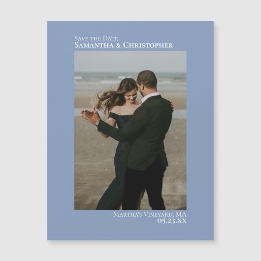 Sparen de Verticale Foto Dusty Blue Magnet van de  (Voorkant)