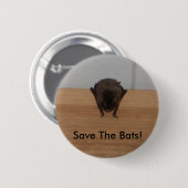 Sparen de vleermuizen! Button van wilde dieren (Voorkant /achterkant)