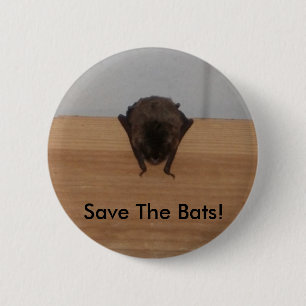 Sparen de vleermuizen! Button van wilde dieren