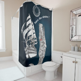 Sparen de walvissen douchegordijn