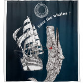 Sparen de walvissen douchegordijn (Voorkant)