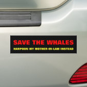 Sparen de walvissen, Harpoon in plaats van de wet Bumpersticker (Op auto)
