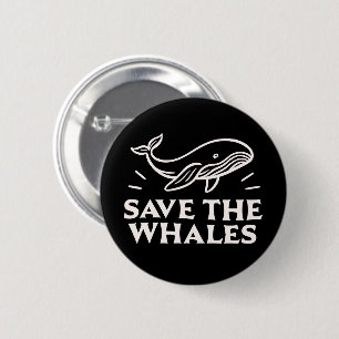 Sparen de walvissen ronde button 5,7 cm