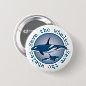 Sparen de Walvissen Ronde Button 5,7 Cm (Voorkant /achterkant)