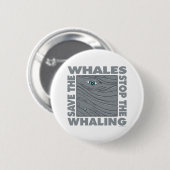 Sparen de Walvissen Ronde Button 5,7 Cm (Voorkant /achterkant)