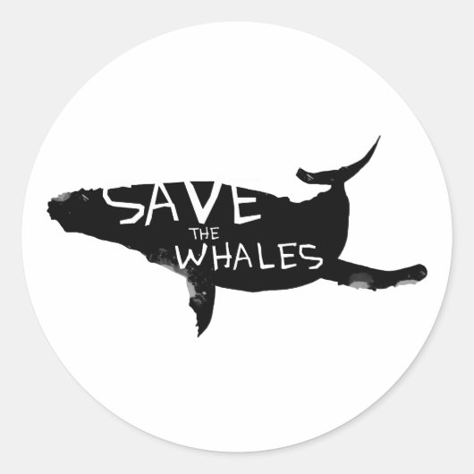 Sparen de Walvissen Ronde Sticker (Voorkant)