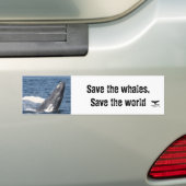 Sparen de walvissen, sparen de wereld bumpersticker (Op auto)
