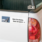 Sparen de walvissen, sparen de wereld bumpersticker (Op Truck)