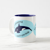 Sparen de Walvissen Tweekleurige Koffiemok (Voorkant links)