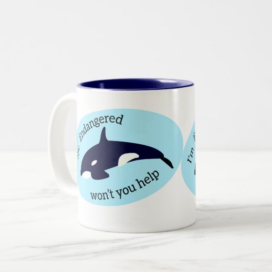 Sparen de Walvissen Tweekleurige Koffiemok (Voorkant links)