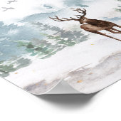 Sparen de Waterverf van de Bomen Deer Poster (Hoek)