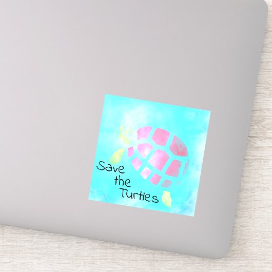 Sparen de Waterverf van de Schildpadden Sticker (Detail)