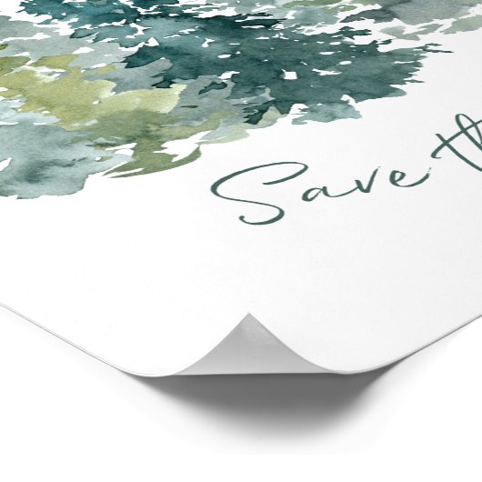 Sparen de Waterverf van het Bosbos van de Bomen Poster (Hoek)