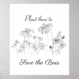 Sparen de wilde bijen poster