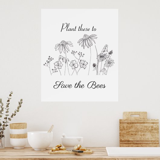 Sparen de wilde bijen poster (Keuken)