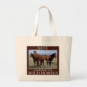 Sparen de Wilde Paarden Grote Tote Bag
