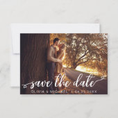 Sparen de Witte Handgeschreven Foto van de Datum Save The Date (Voorkant)