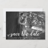 Sparen de Witte Handgeschreven Foto van de Datum Save The Date (Voorkant)