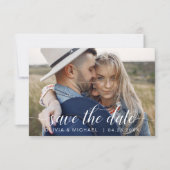 Sparen de Witte Handgeschreven Foto van de Datum Save The Date (Voorkant)