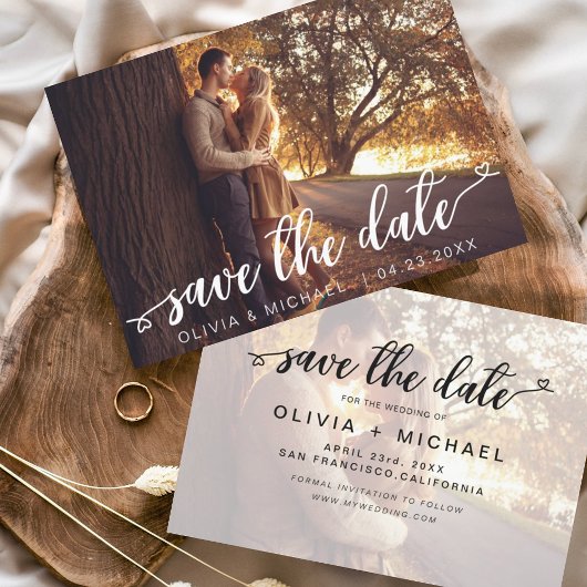 Sparen de Witte Handgeschreven Foto van de Datum Save The Date
