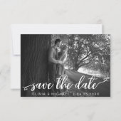 Sparen de Witte Handgeschreven Foto van de Datum Save The Date (Voorkant)