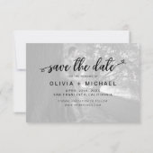 Sparen de Witte Handgeschreven Foto van de Datum Save The Date (Achterkant)