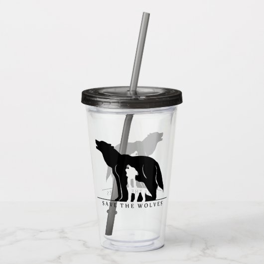 Sparen de Wolven Acryl Drinkbeker (Achterkant)