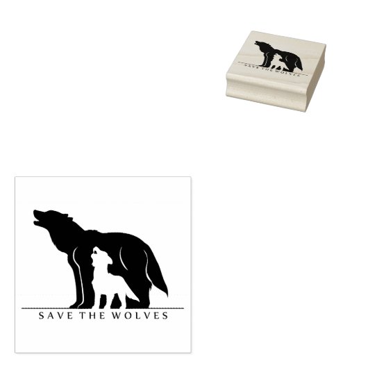 Sparen de Wolven Rubberstempel (Gestempeld)