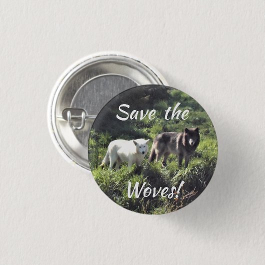 Sparen de Wolven speld Ronde Button 3,2 Cm (Voorkant /achterkant)