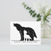 Sparen de Wolven (witte ver.) Briefkaart (Staand voorkant)