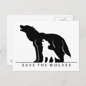 Sparen de Wolven (witte ver.) Briefkaart (Voorkant / Achterkant)