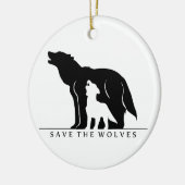 Sparen de Wolven (witte ver.) Keramisch Ornament (Links)