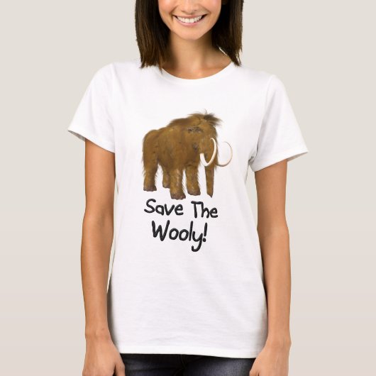 "Sparen de Wooly" Wooly Mammoth T-shirt (Voorkant)