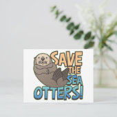 Sparen de Zee otters Briefkaart (Staand voorkant)