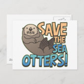 Sparen de Zee otters Briefkaart (Voorkant / Achterkant)