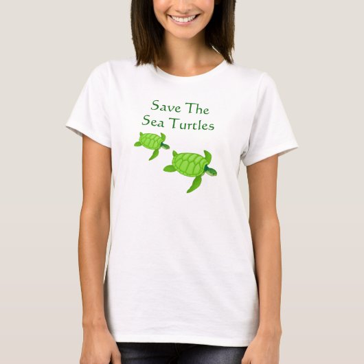 Sparen de Zee schildpadden bedreigde oceaanzee T-shirt (Voorkant)