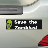 Sparen de Zombies Bumpersticker (Op auto)
