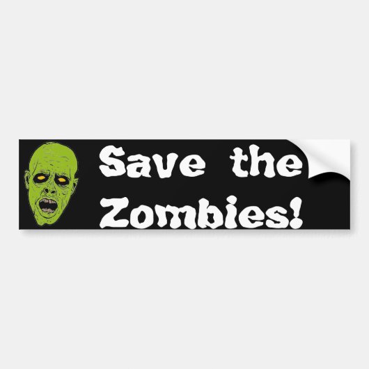 Sparen de Zombies Bumpersticker (Voorkant)