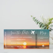 Sparen de zonsonderste van het datummanuscript ins save the date (Staand voorkant)