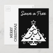 Sparen de Zwarte Ster van de Boom van de Kerst van Feestdagenkaart (Voorkant / Achterkant)