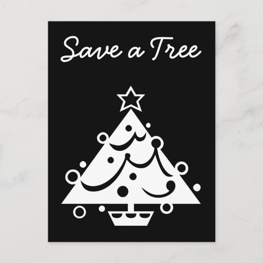 Sparen de Zwarte Ster van de Boom van de Kerst van Feestdagenkaart (Voorkant)