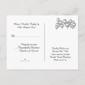 Sparen de Zwarte WIT ballonnen van de Datum Al Voo Aankondigingskaart (Achterkant)