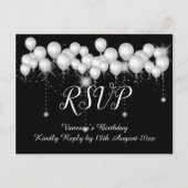 Sparen de Zwarte WIT ballonnen van de Datum Al Voo Aankondigingskaart (Voorkant)