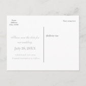 SPAREN DEZE DATUM Zilveren Confetti Trouw Verlovin Aankondigingskaart (Achterkant)