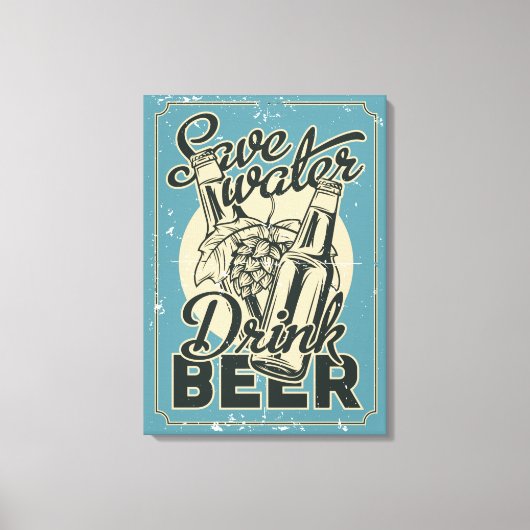  sparen Drink Beer ManCave Canvas Afdruk (Voorkant)