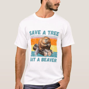 Sparen een boom eet een bever t-shirt