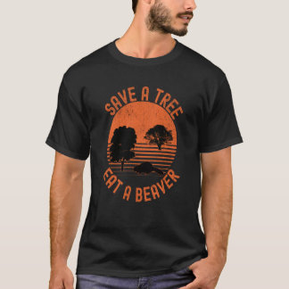 Sparen een Boom eet een uniek Beaver T-shirt